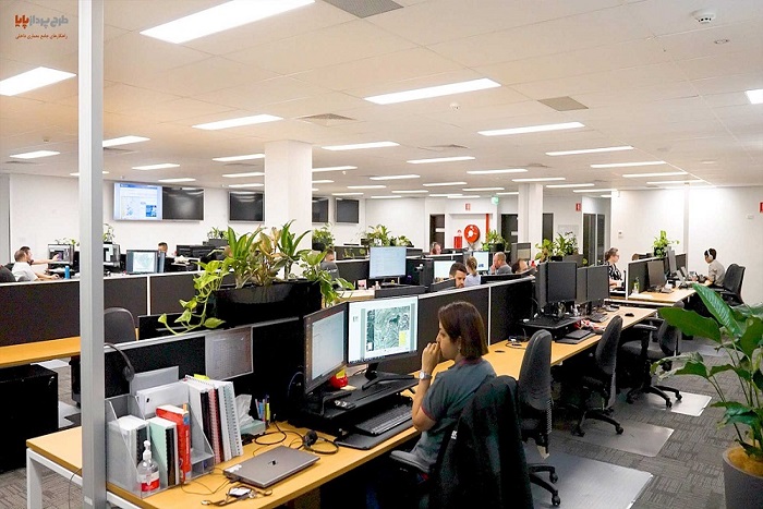 بررسی 4 آلترناتیو استفاده از پارتیشن اداری در جهت بهبود فضای کاری