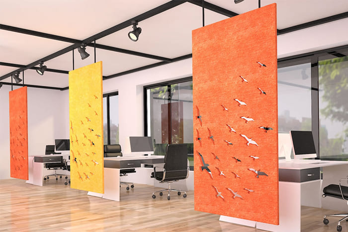 انواع پارتیشن اداری آویز در طراحی فضای کار