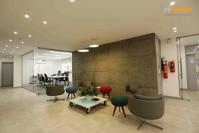 طراحی داخلی دفتر کار به صورت باز